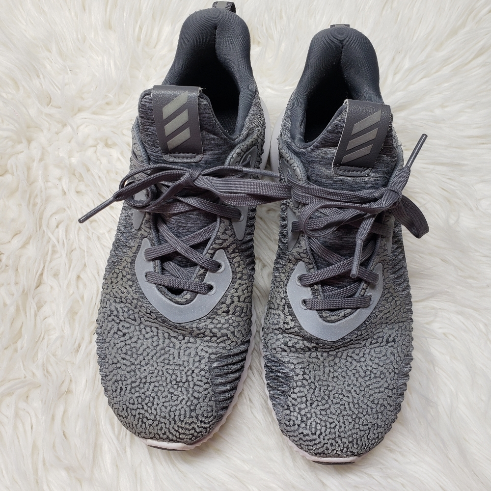 Adidas Alphabounce Reflective HPC AMS Sneakers Shoes Grey White Gym Active - Picture 2 of 13